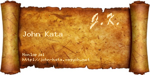 John Kata névjegykártya